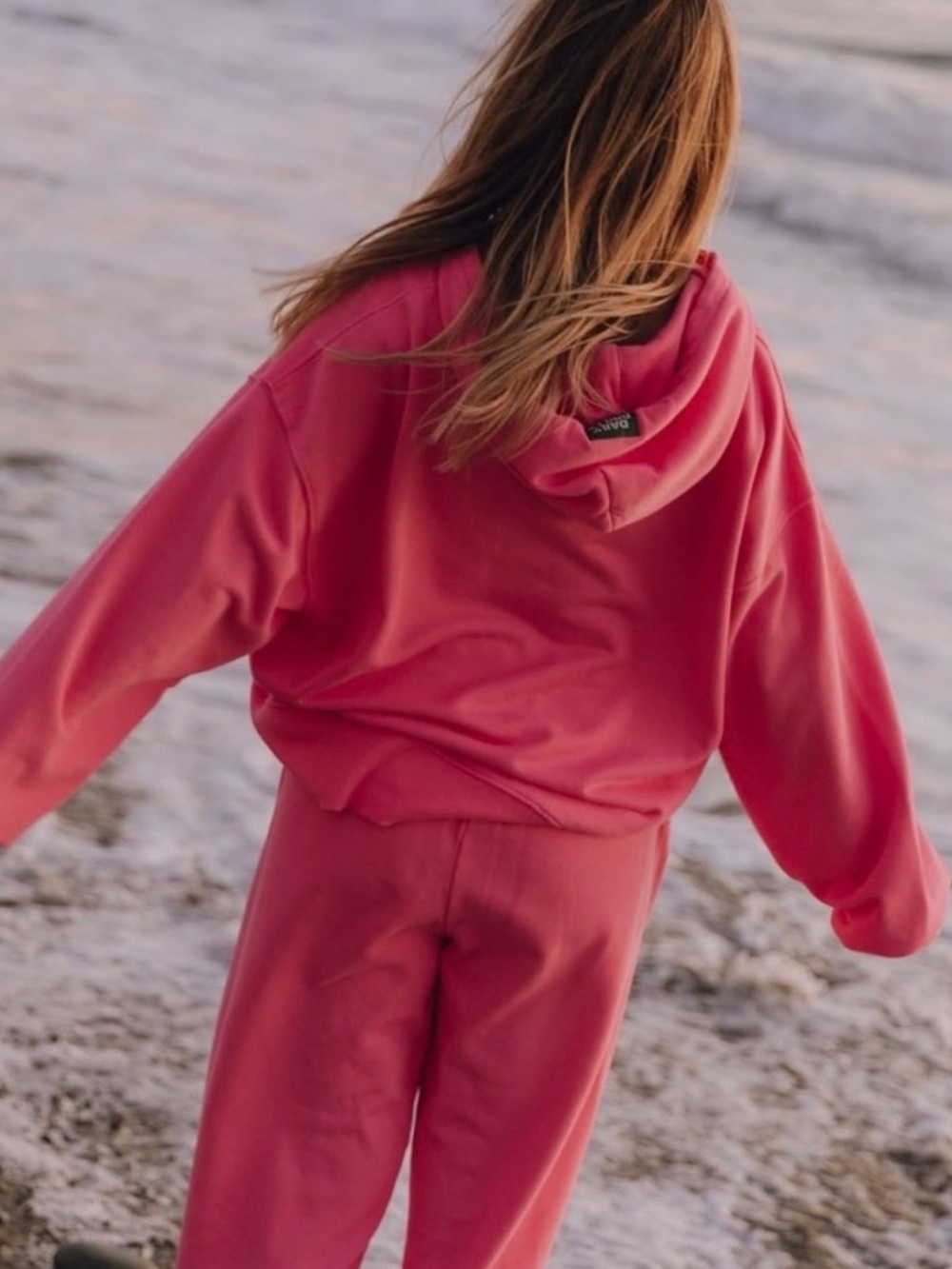 DAILY DRILLS Pink Hoodie and Sweatpants Set